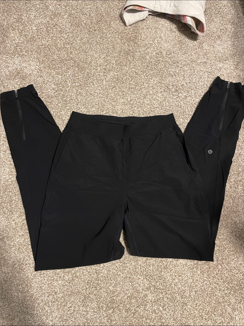 lululemon athletica Black Track Joggers with Ankle Zips